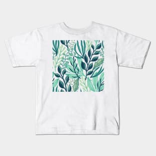 Shades of Green Leaves Kids T-Shirt